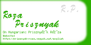 roza prisznyak business card